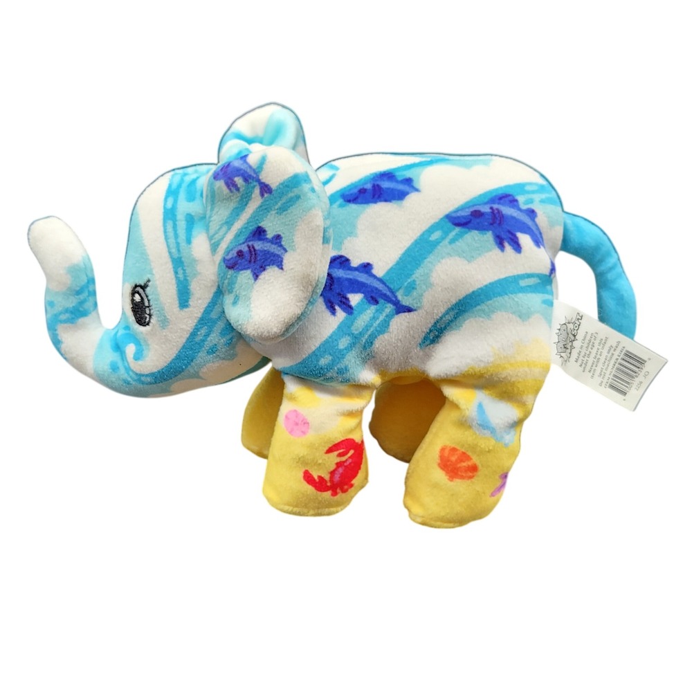Pop Art Soft Elephant Plush Ocean Beach Shark Crab E1016 Small 6 Inch"Splash"
